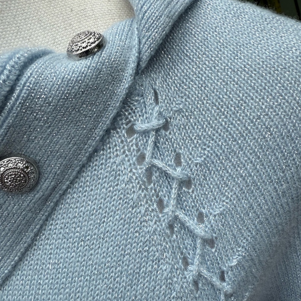 Blue Gray Silver Sweater